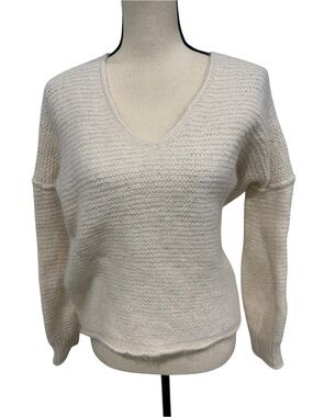 Free People Alpaca Cotton Oversized Sweater Sz Small Cream